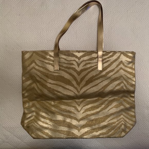 Michael Kors Gold Zebra Print Tote Bag - New w/o tags - Picture 2 of 3
